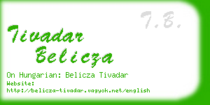 tivadar belicza business card